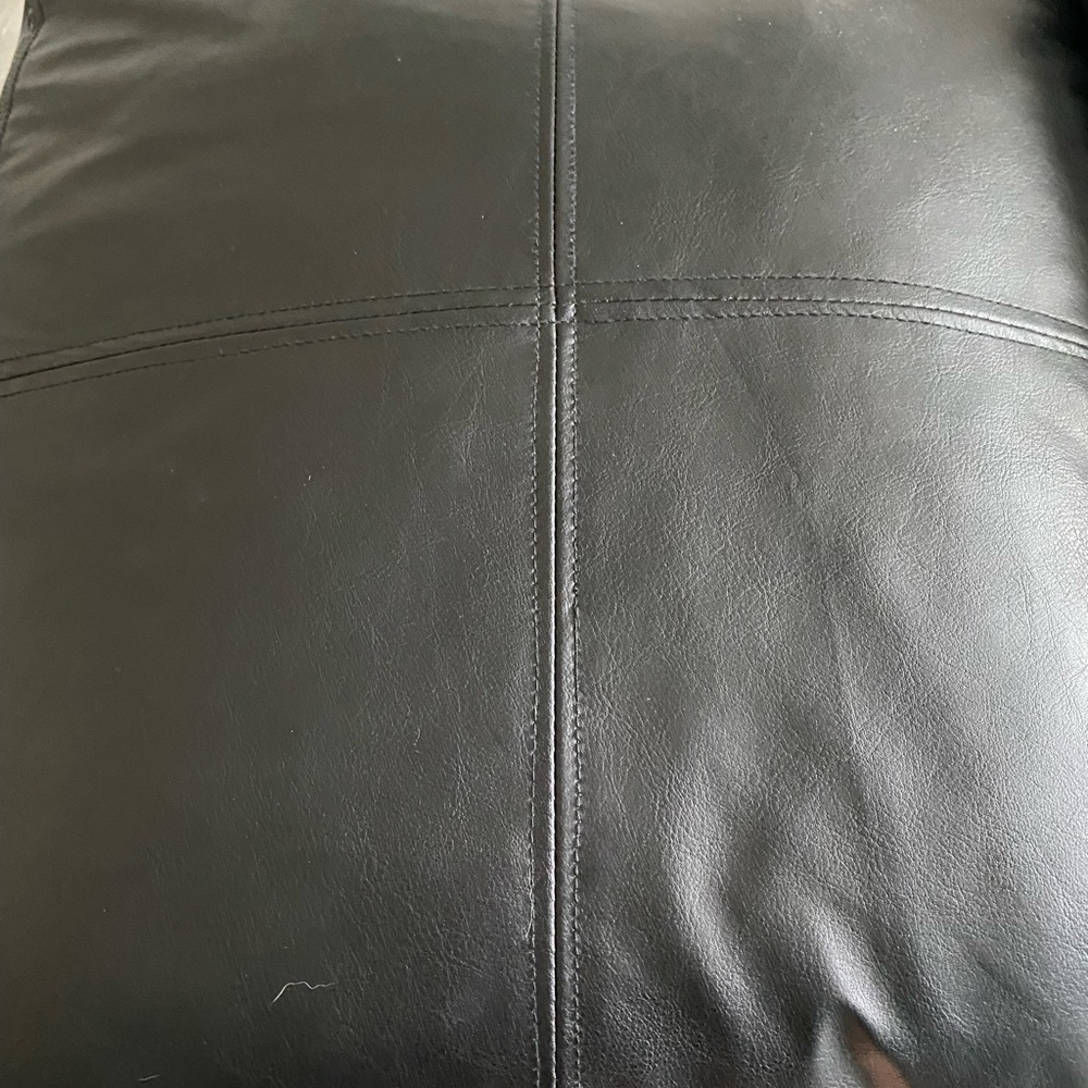 Black Faux Leather Throw pillows